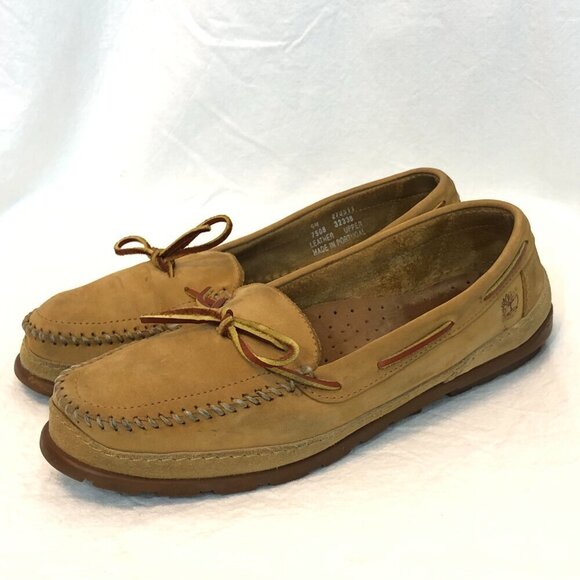 Timberland Tan Leather Boat Shoes Size 9M - Picture 4 of 9